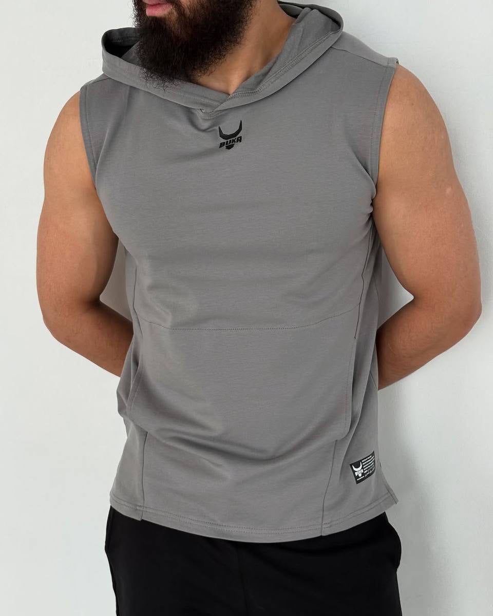 Buka Grey Hoodie Tank Oversized