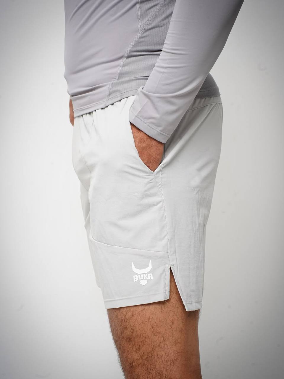 Buka Light Grey Performance shorts